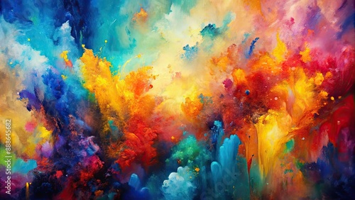 Abstract painting background with vibrant colors and dynamic textures, abstract, painting, background, texture, colorful