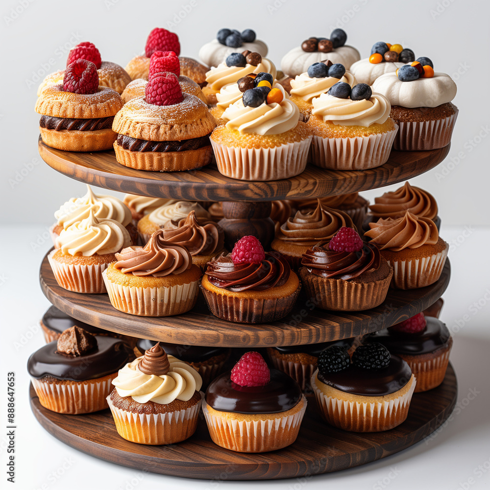 Tempt Your Taste Buds with an Assortment of Pastries, Isolated on White Tempt Your Taste Buds with an Assortment of Pastries, Isolated on White