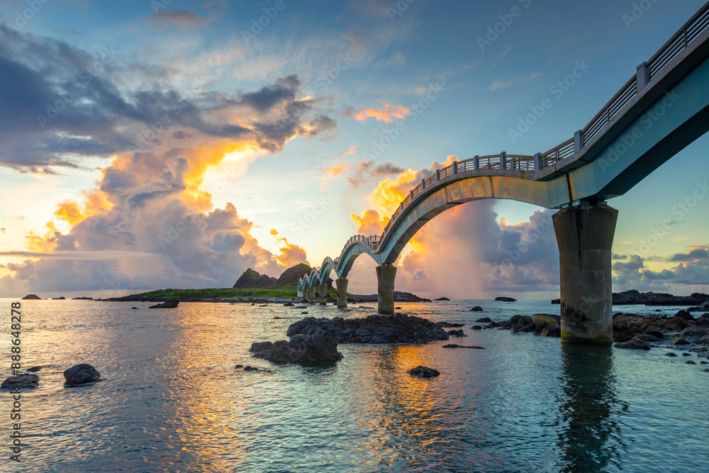 Sunrise of coast at Sanxiantai ,Taitung Taiwan
