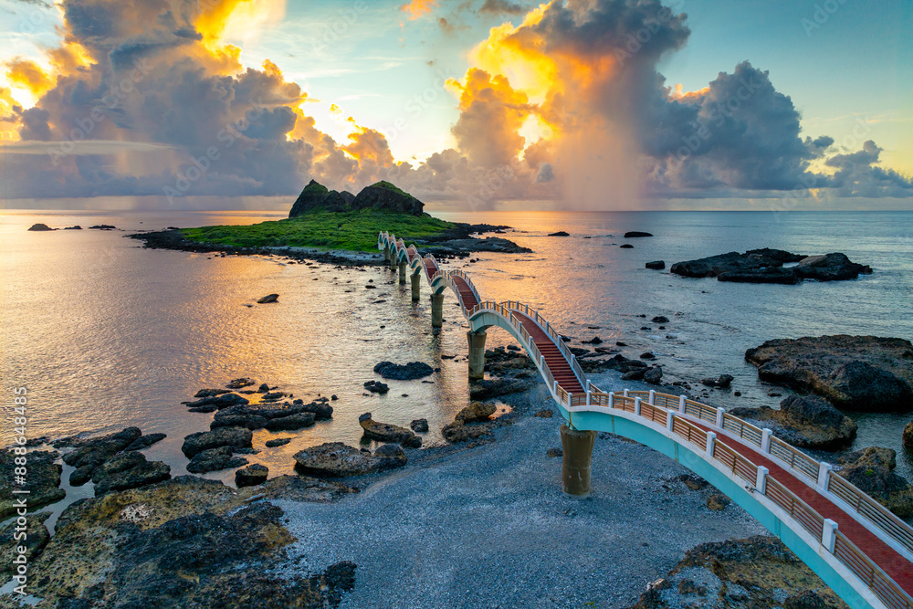 Sunrise of coast at Sanxiantai ,Taitung Taiwan