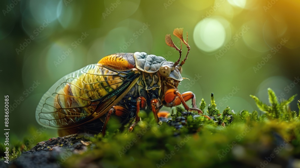 Photograph a cicada emerging from its shell