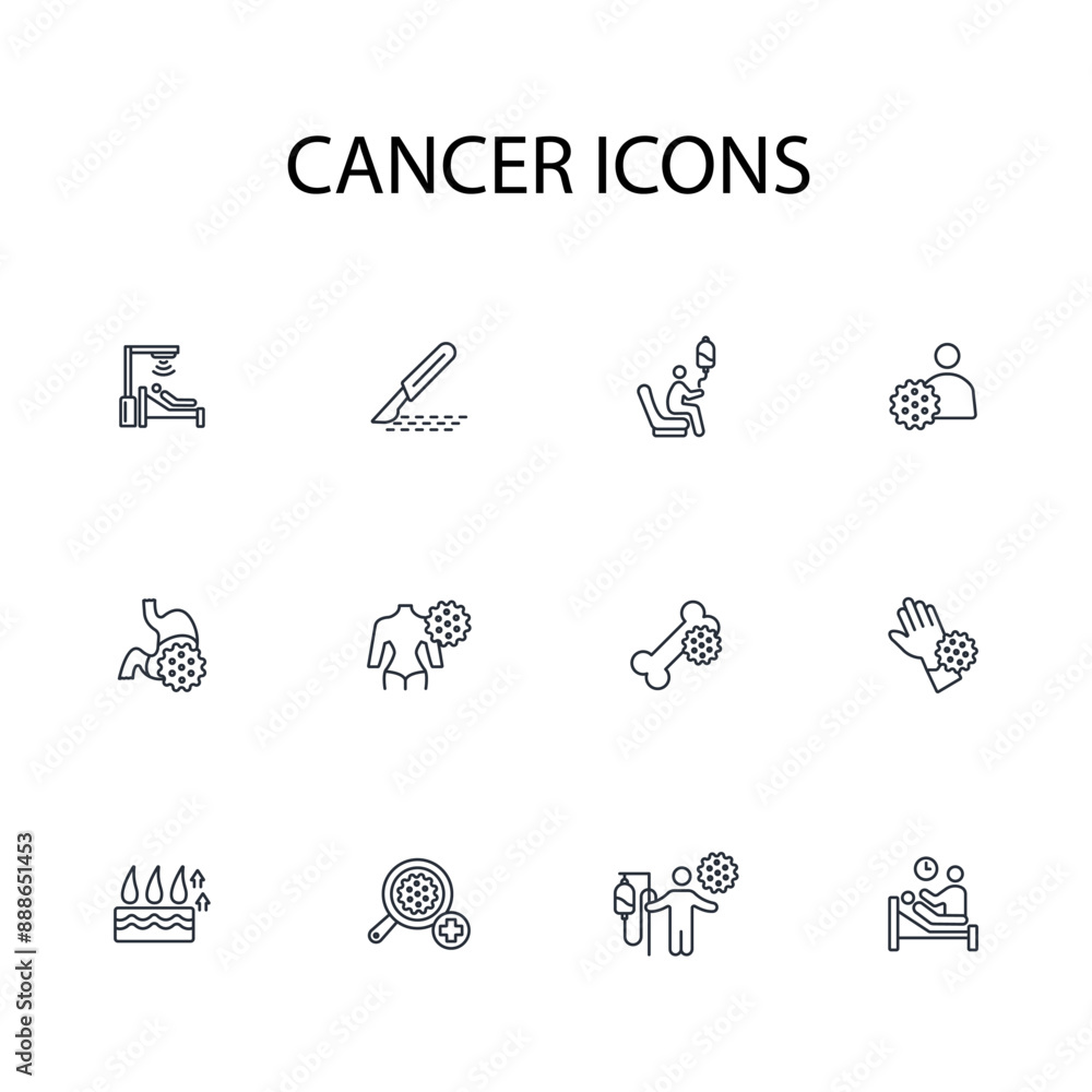 cancer icon. vector.Editable stroke.linear style sign for use web design,logo.Symbol illustration. cancer icon. vector.Editable stroke.linear style sign for use web design,logo.Symbol illustration.
