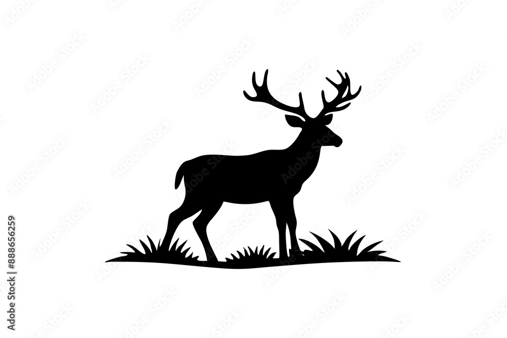 Fototapeta premium Dear Hunting Silhouette Vector Illustration.