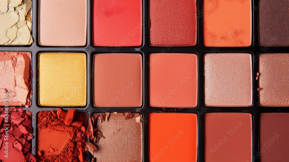 Vibrant Eyeshadow Palette with Minimal Line Art Overlay for Text, Close-up Beauty Shot Vibrant Eyeshadow Palette with Minimal Line Art Overlay for Text, Close-up Beauty Shot