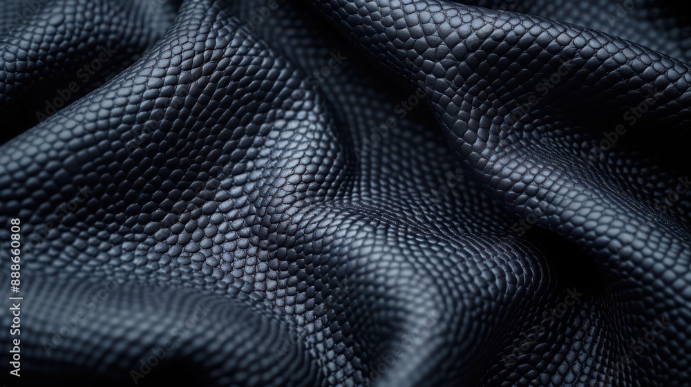 Close-Up of Black Textured Fabric with Snake Skin Pattern, Perfect for Fashion and Design Backgrounds Close-Up of Black Textured Fabric with Snake Skin Pattern, Perfect for Fashion and Design Backgrounds