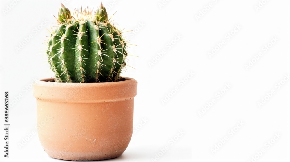 Cactus plant in flower pot isolated on white background. Cactus plant in flower pot isolated on white background.