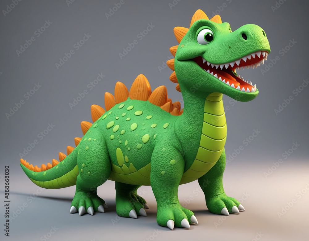 Green dinosaur cartoon graphics toy, render 3d - generated by ai Green dinosaur cartoon graphics toy, render 3d - generated by ai