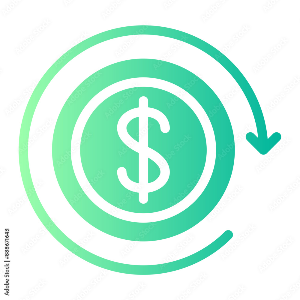 chargeback gradient icon chargeback gradient icon
