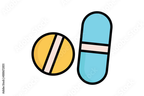 Vitamin icon. icon related to nutritional value, immune support. colored outline icon style. nutrition elements vector illustration