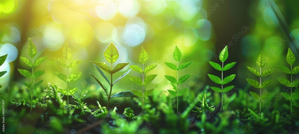 Obraz premium Eco-friendly Green Arrow Symbolizing Sustainable Development, Environmental Protection, and Ecological Civilization. A Beacon for Green Economy and Eco-conscious Lifestyles.