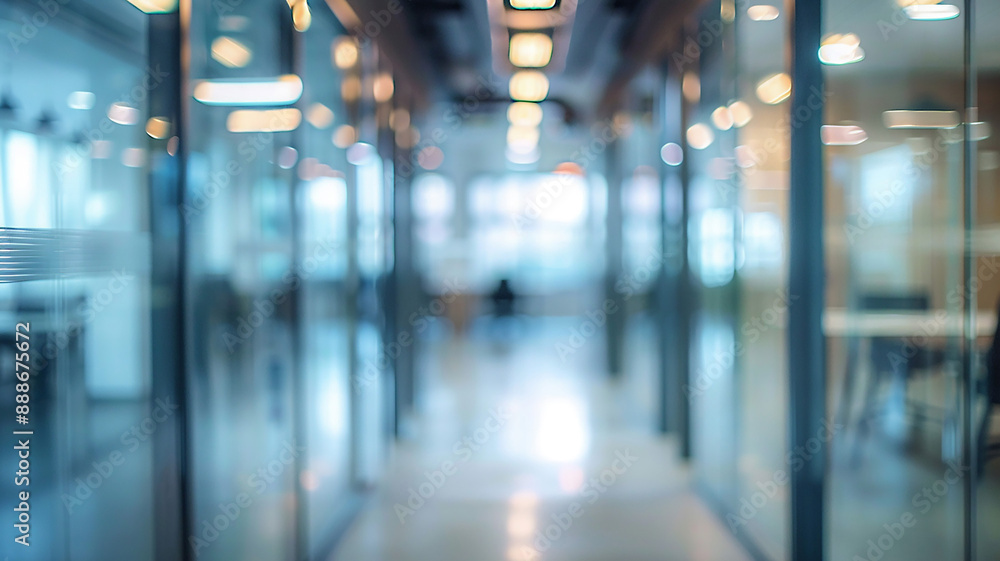 Interior office space blurred, vacant, sleek design Interior office space blurred, vacant, sleek design