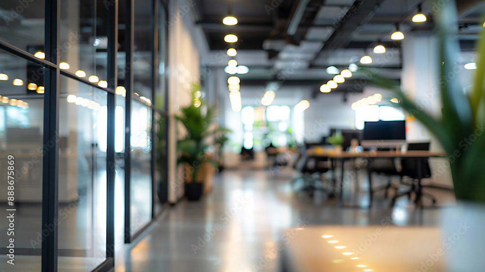Office interior blurred, empty space, stylish design Office interior blurred, empty space, stylish design