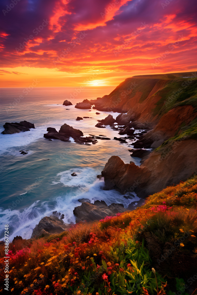 Serene Coastal Beauty at Sunset: Breathtaking Panoramic Views and Nature's Colors Unveiled Serene Coastal Beauty at Sunset: Breathtaking Panoramic Views and Nature's Colors Unveiled