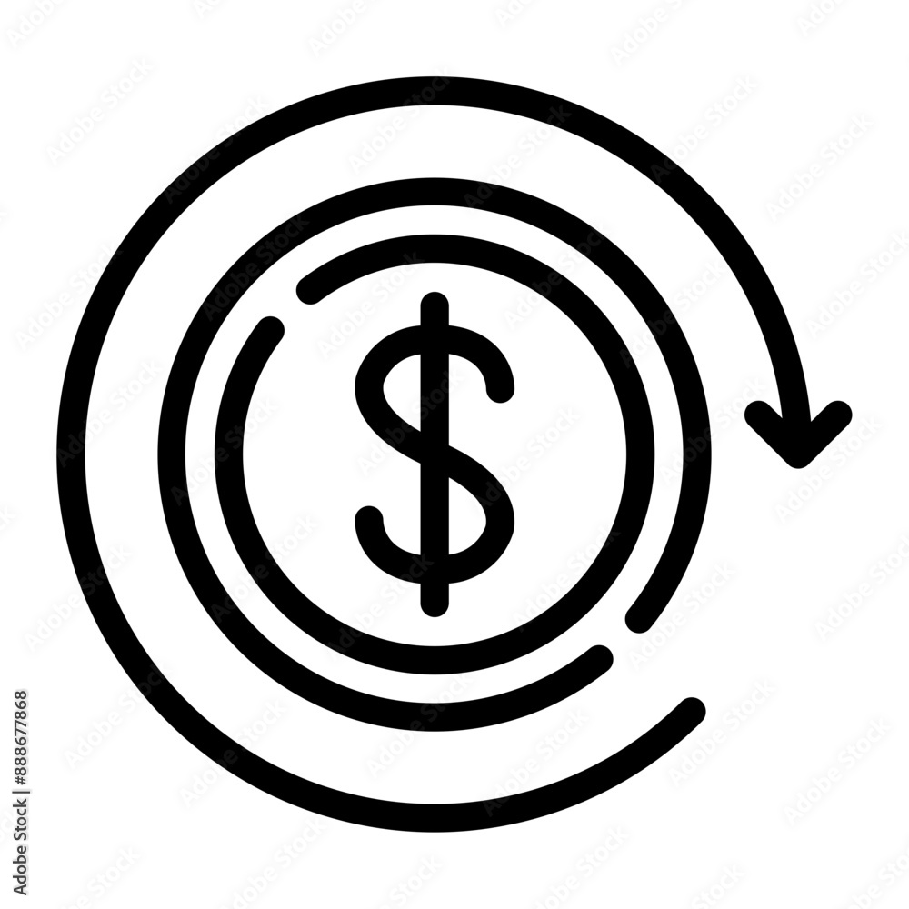 chargeback line icon chargeback line icon