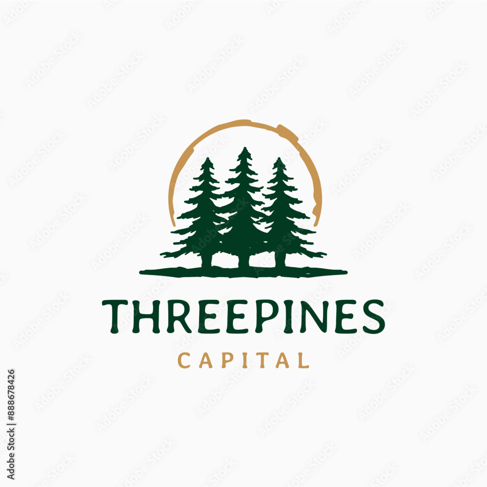 three pine trees forest evergreen logo vector icon illustration three pine trees forest evergreen logo vector icon illustration