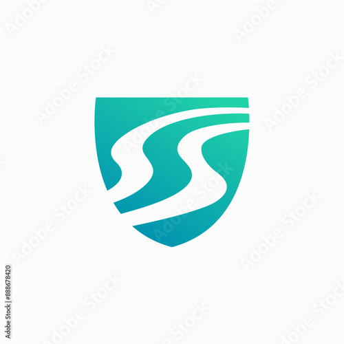 ss letter shield shore logo vector icon illustration monogram lettermark