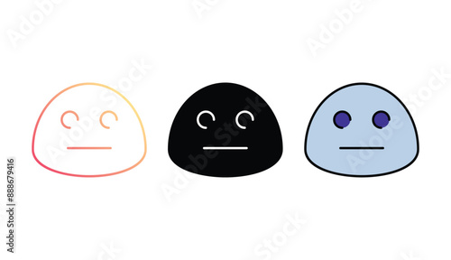 No Expression icon design with white background stock illustration