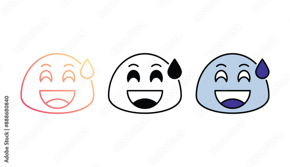 Naklejka premium Grin icon design with white background stock illustration