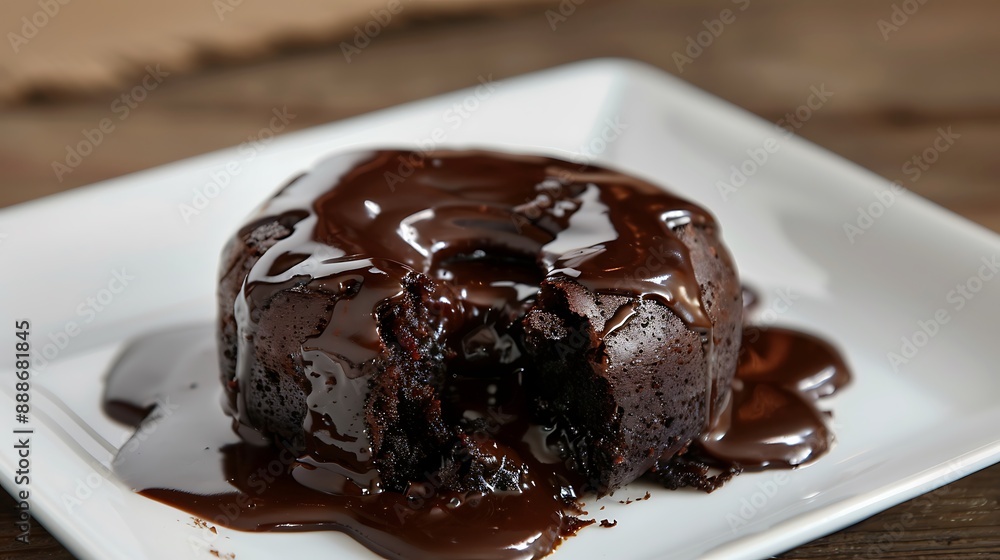 A heavy choco surface and a gooey core make up this tasty fast food choco lava cake