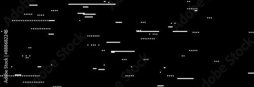 Glitch vhs pixel noise texture. TV static noise wallpaper. Random interference signal concept. Black white rippled video tape background. Image distortion distressed backdrop effect. Vector dotted bg
