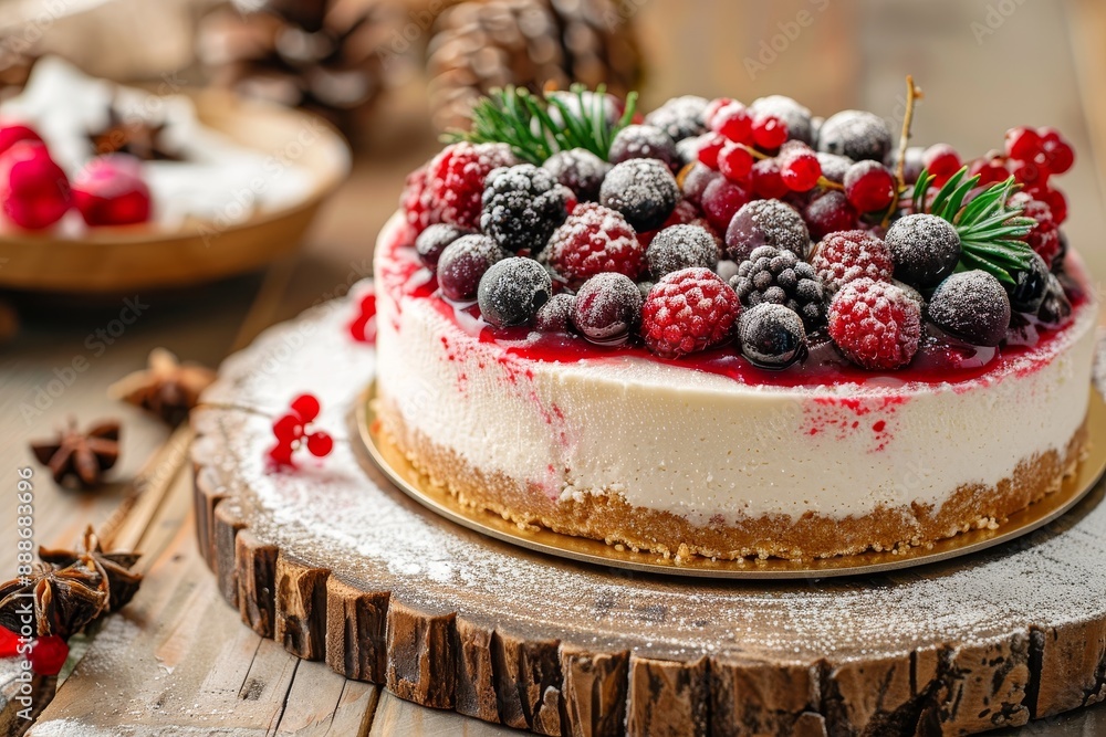Winter berry fruit cheesecake made at home Winter berry fruit cheesecake made at home