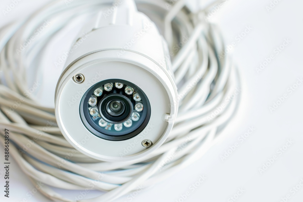 Naklejka premium Wired webcam White