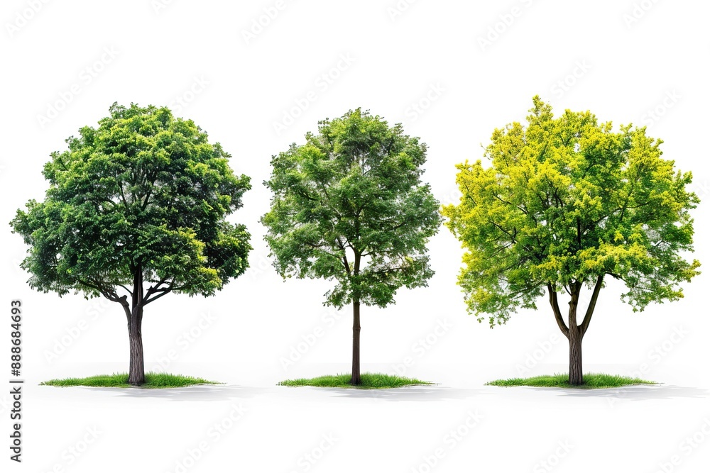 Set beautiful trees isolated on white background Set beautiful trees isolated on white background