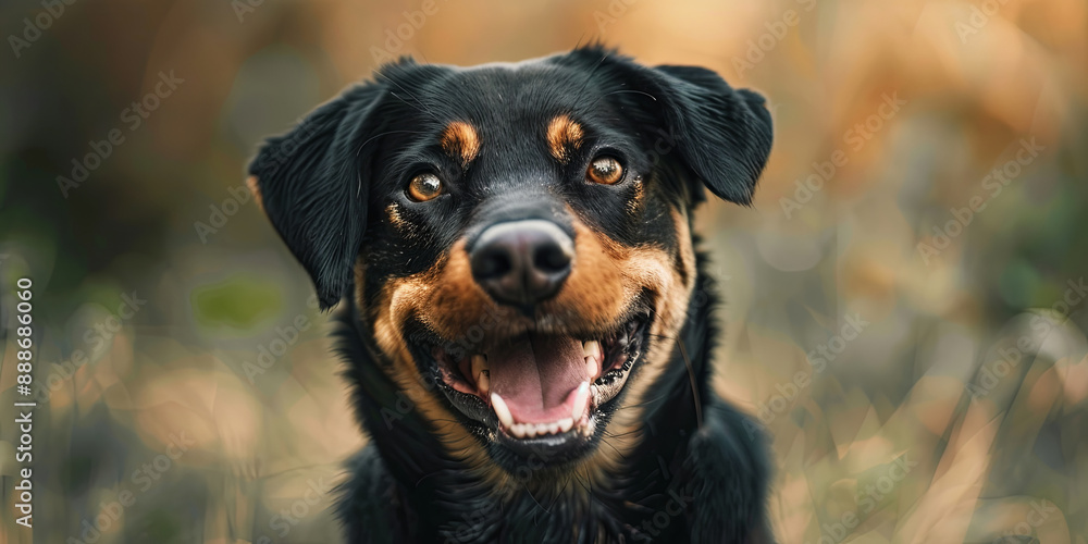 close up photo of a happy dog with a happy expression on its face, generative AI close up photo of a happy dog with a happy expression on its face, generative AI