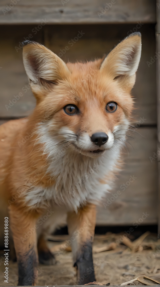 Fototapeta premium a fox that is standing in the dirt
