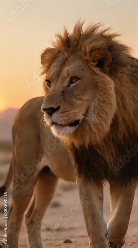 Wallpaper Mural a walking in the desert at sunset with a mountain in the background Torontodigital.ca