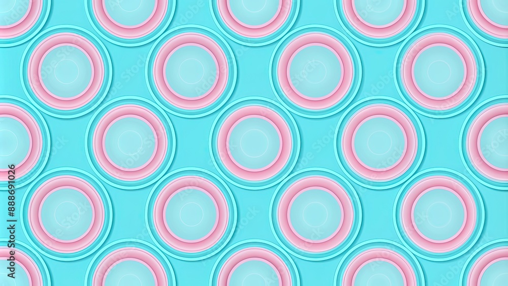 Light blue and pink circles on a seamless background, circles, blue, pink, pastel, abstract, design, texture, pattern Light blue and pink circles on a seamless background, circles, blue, pink, pastel, abstract, design, texture, pattern