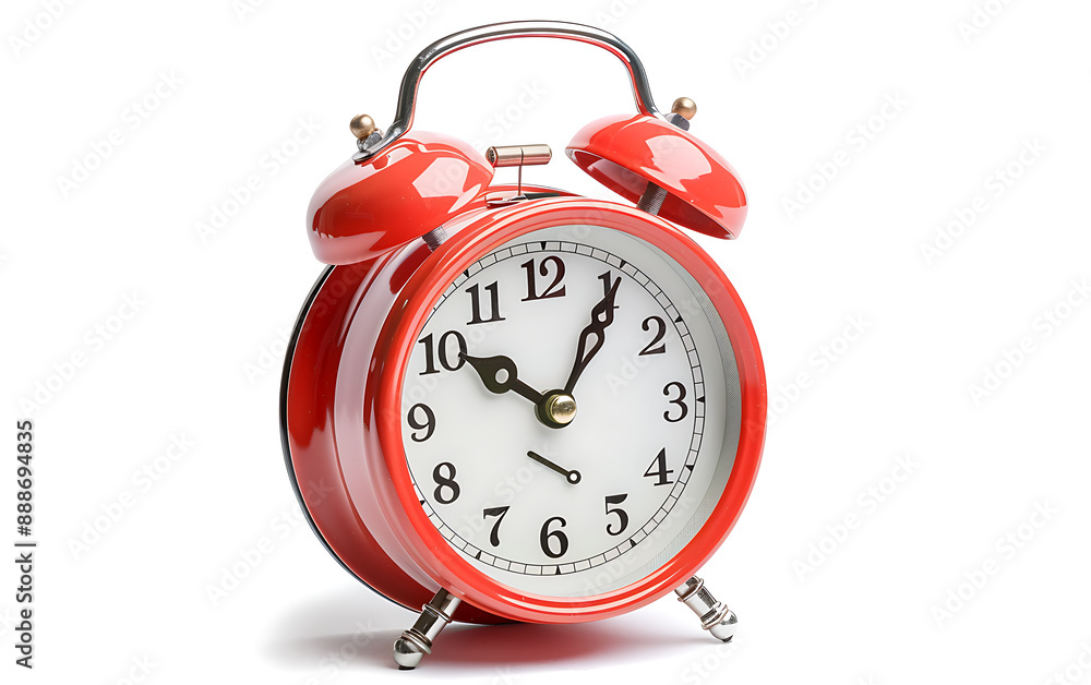 Alarm clock isolated on white background. 3D rendering. Alarm clock isolated on white background. 3D rendering.