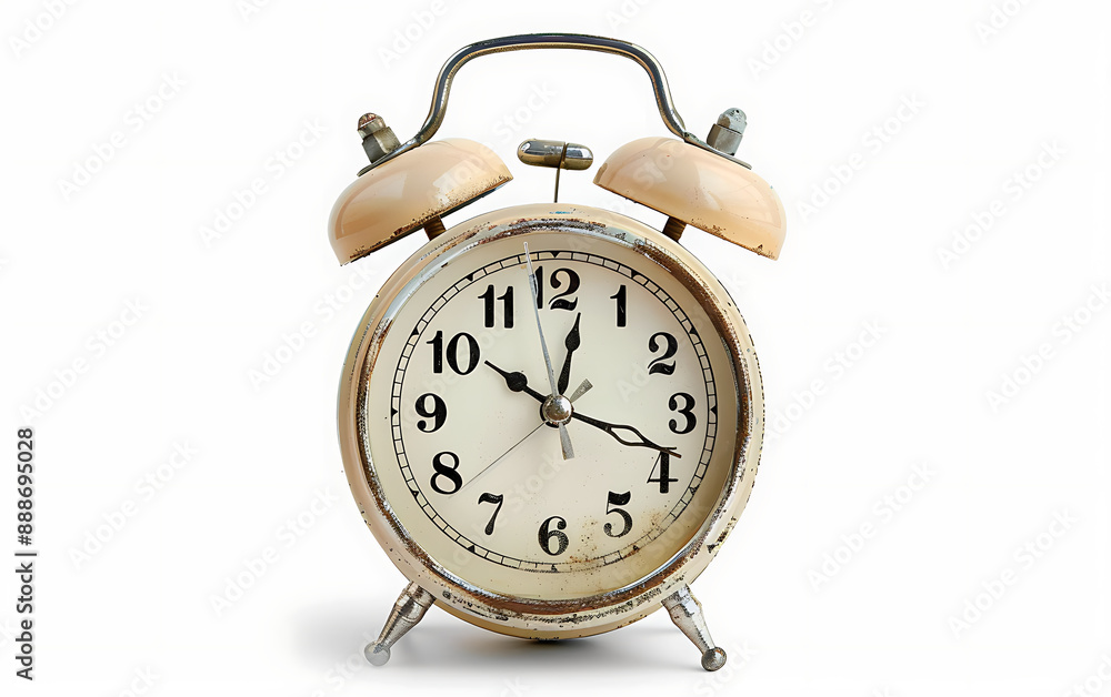 Alarm clock isolated on white background. 3D rendering. Alarm clock isolated on white background. 3D rendering.