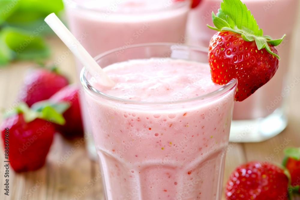 Strawberry Smoothie.Ai generative. Strawberry Smoothie.Ai generative.