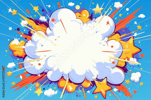 speech bubble balloon explosion effect comic art style background