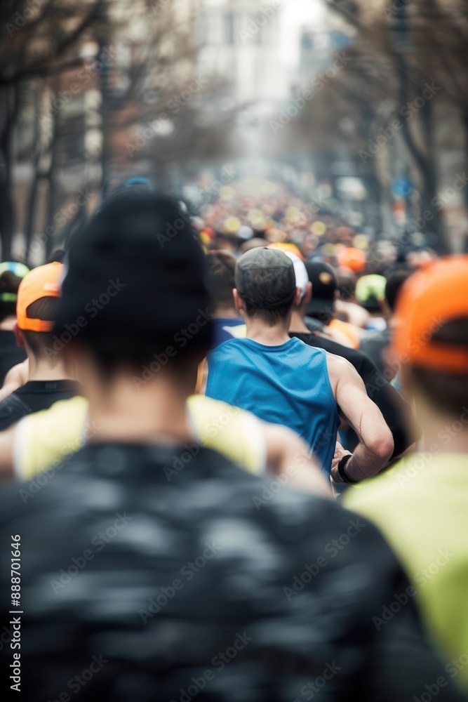 People participating in a city marathon, illustrating community spirit People participating in a city marathon, illustrating community spirit