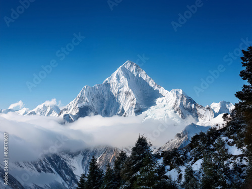 Wallpaper Mural snow capped mountains Torontodigital.ca