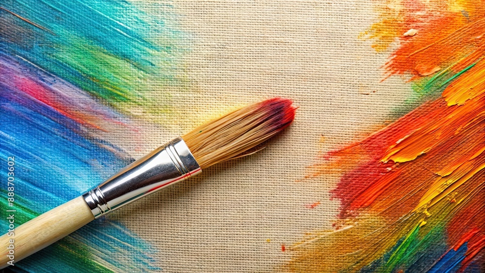 Obraz premium Abstract artistic brush stroke on canvas , art, paint, texture, stroke, abstract, background, acrylic, color