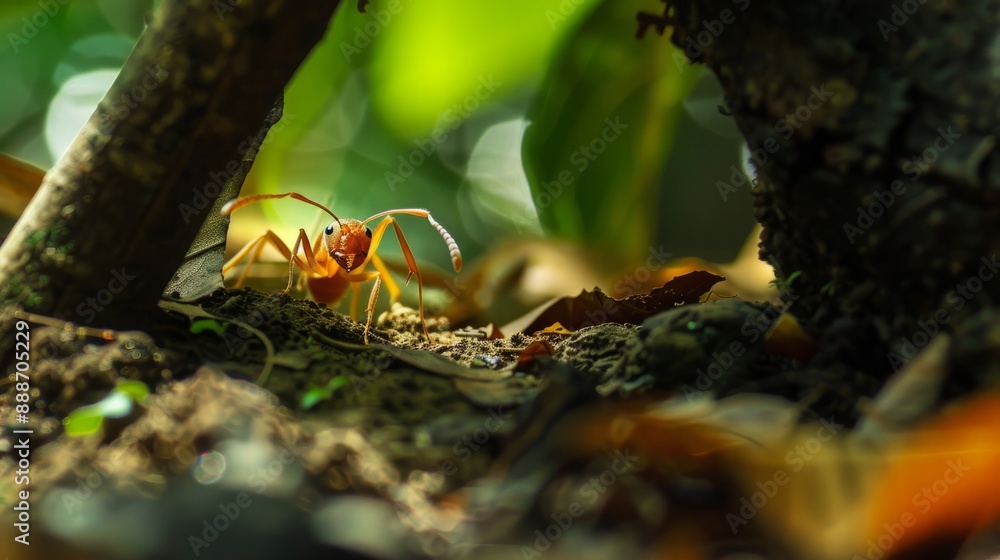 Close-up of Weaver Ant Building Nest from Leaves, Detailed Construction Techniques, Ideal for Educational Documentaries, Insight into Insect Engineering Close-up of Weaver Ant Building Nest from Leaves, Detailed Construction Techniques, Ideal for Educational Documentaries, Insight into Insect Engineering