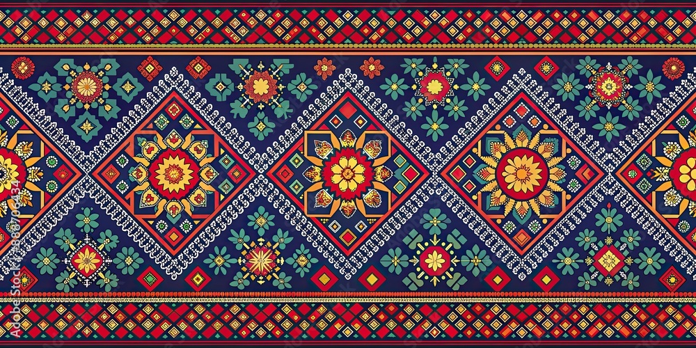 Seamless Asian geometric pattern suitable for fabric and embroidery, Asian, geometric, seamless, pattern, fabric Seamless Asian geometric pattern suitable for fabric and embroidery, Asian, geometric, seamless, pattern, fabric
