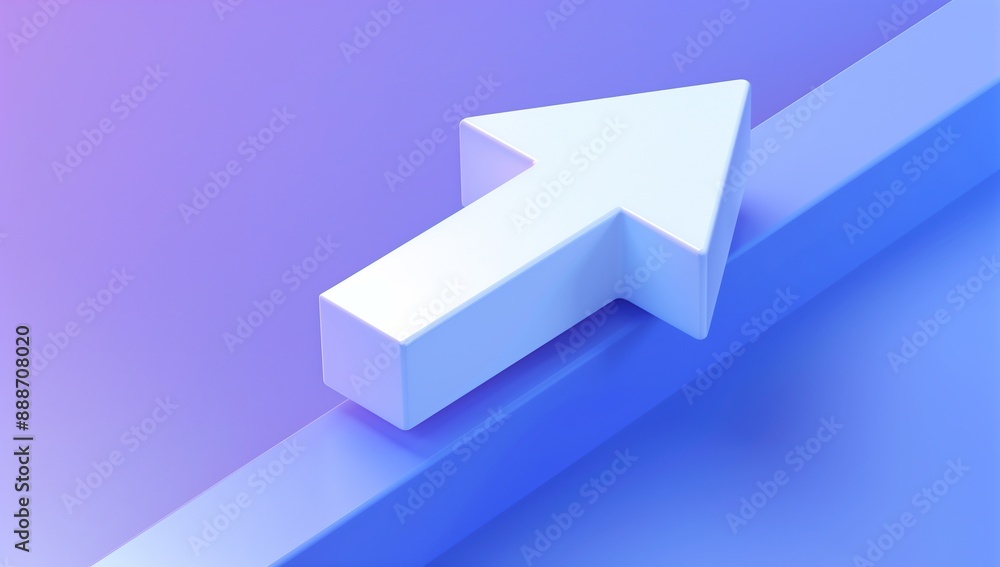 Sleek Geometric Arrow Graphic: A Modern 3D Rendered Simplified Arrow Abstract Against a Vibrant Blue and Pink Gradient Background Sleek Geometric Arrow Graphic: A Modern 3D Rendered Simplified Arrow Abstract Against a Vibrant Blue and Pink Gradient Background