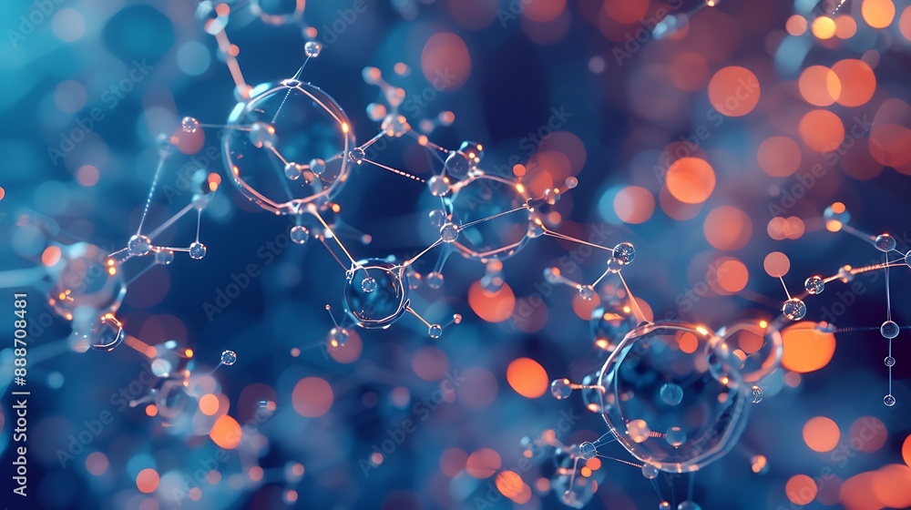 Abstract molecular structures of graphene and nanotechnology