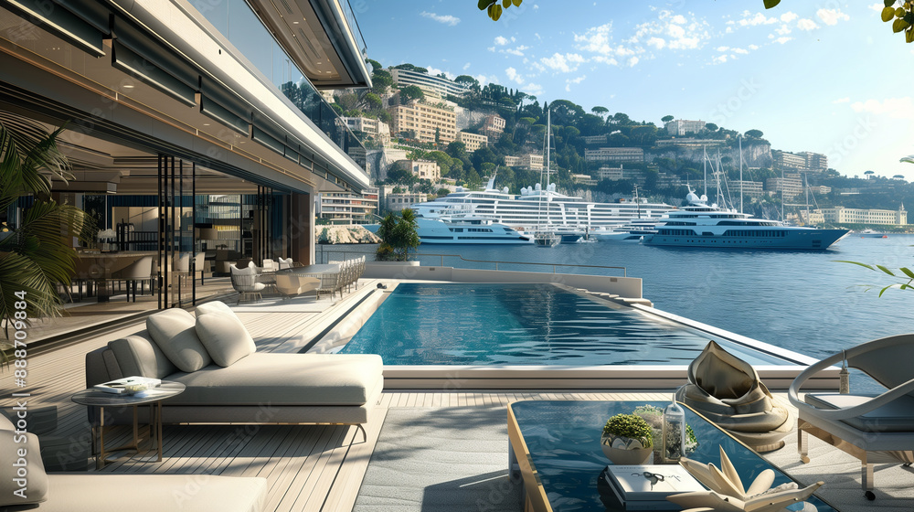 Fototapeta premium Elegant Yacht Club in Monaco