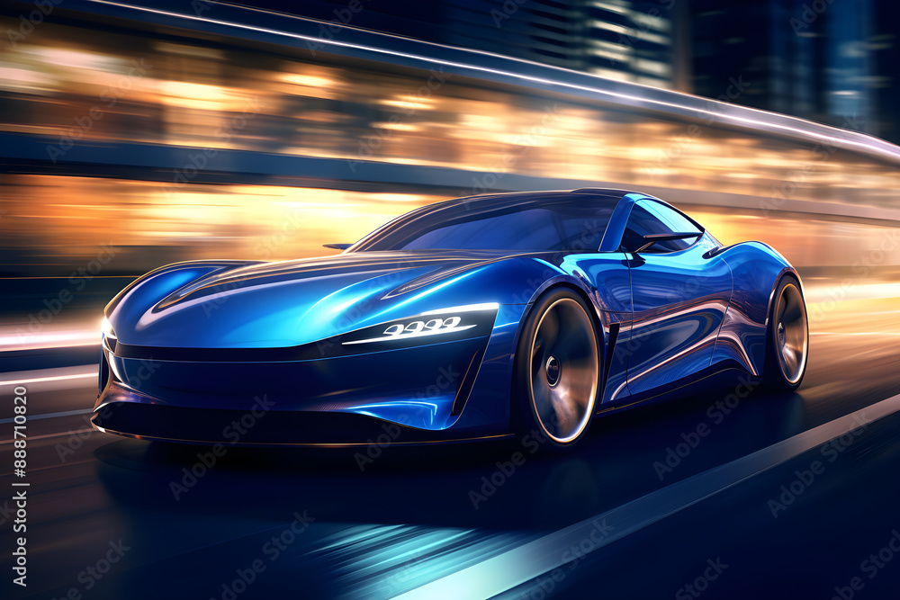 CG Representation of a Sleek, Modern Sports Car against an Urban Background CG Representation of a Sleek, Modern Sports Car against an Urban Background