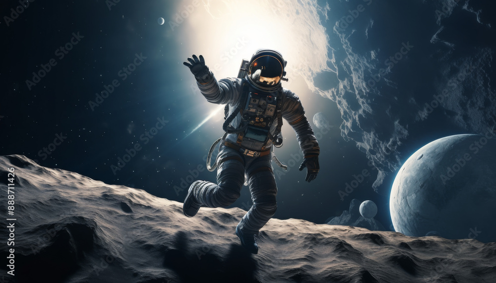 High Quality Image of Astronaut on Mercury's Surface High Quality Image of Astronaut on Mercury's Surface