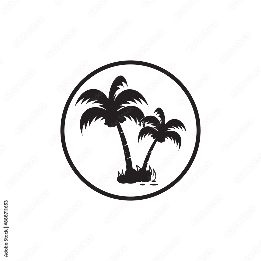 creative palm tree element template logo.logo can be for Business,holiday, Arabic and label. creative palm tree element template logo.logo can be for Business,holiday, Arabic and label.