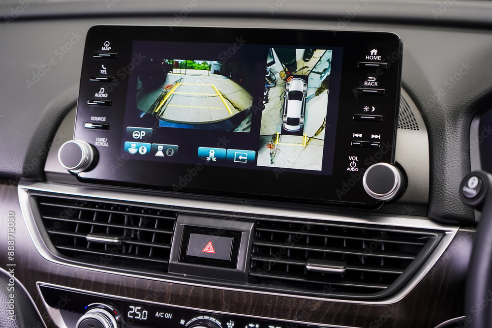 Rear view monitor for reversing system Car display and rear view camera parking assistant car navigation. Rear view monitor for reversing system Car display and rear view camera parking assistant car navigation.