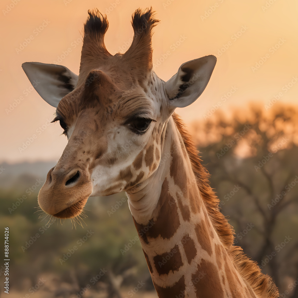 Obraz premium a giraffe that is standing in the grass