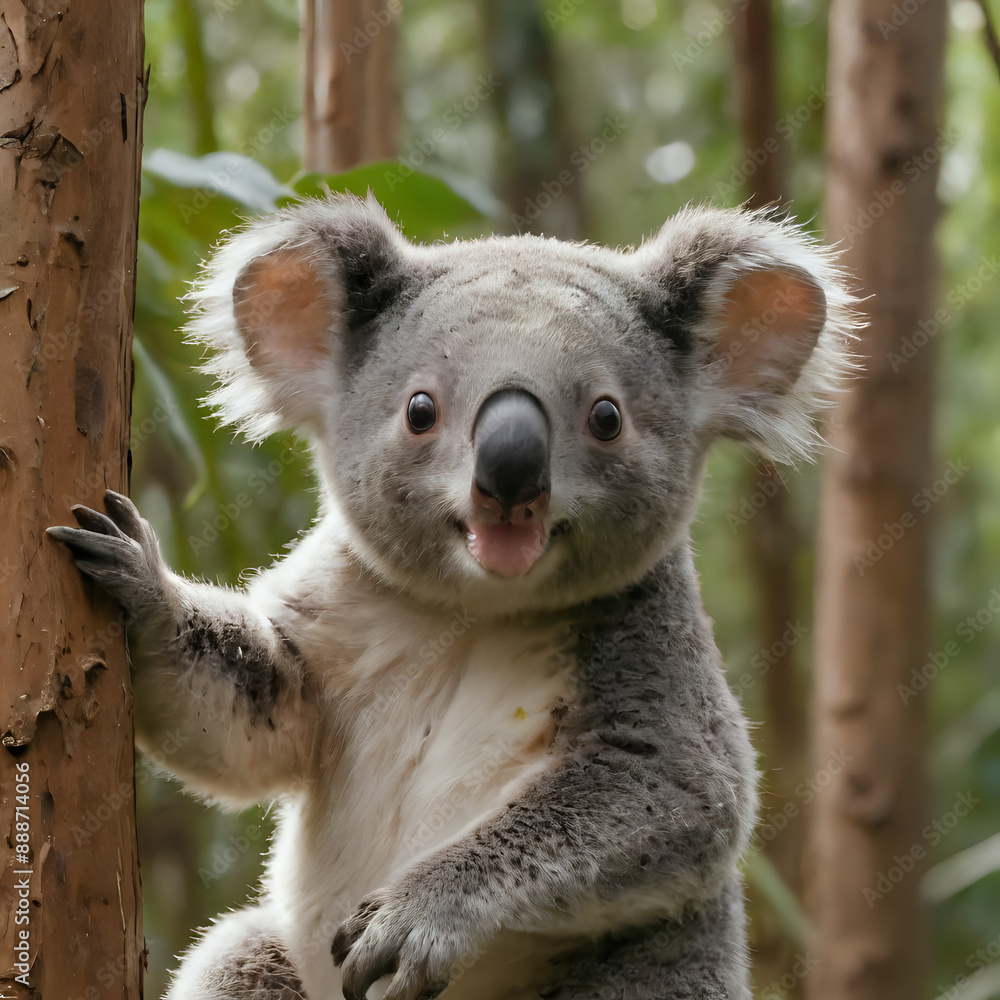 Obraz premium a koala bear that is standing on a tree