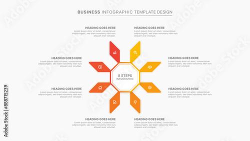 Modern Infographic Design Template with Eight Options